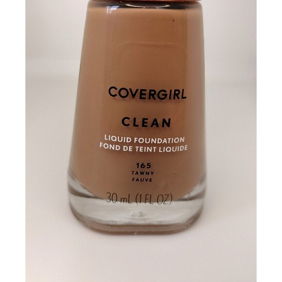 Covergirl Clean Liquid Foundation 165 Tawny Fauve Makeup Neutral Shade Career 2x - Picture 2 of 12